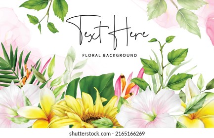 hand drawing summer floral background design
