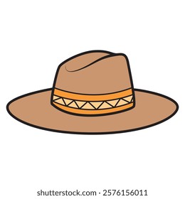 Hand Drawing of Man’s Summer Hat with Casual and Breezy Style