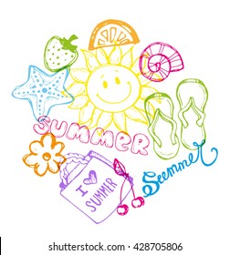 Hand drawing summer illustration