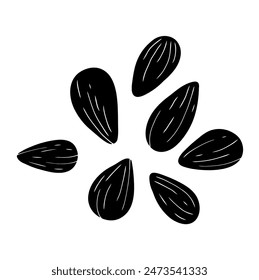 Hand drawing of sunflower seeds. Vector illustration.