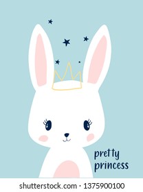 Hand drawing sweet bunny illustration vector.