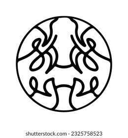 hand drawing symmetry icon or logo and symmetry flower, complex circle, japanese pattern, cirle art.