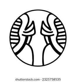 hand drawing symmetry icon or logo and symmetry flower, complex circle, japanese pattern, cirle art.