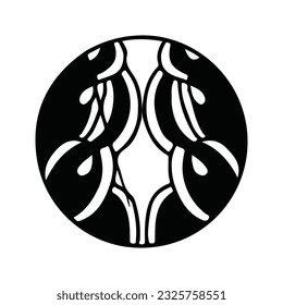 hand drawing symmetry icon or logo and symmetry flower, complex circle, japanese pattern, cirle art.