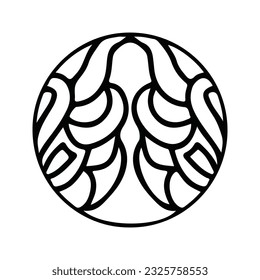 hand drawing symmetry icon or logo and symmetry flower, complex circle, japanese pattern, cirle art.