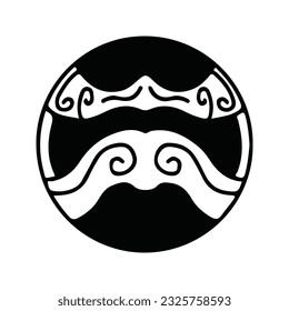 hand drawing symmetry icon or logo and symmetry flower, complex circle, japanese pattern, cirle art.