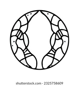 hand drawing symmetry icon or logo and symmetry flower, complex circle, japanese pattern, cirle art.