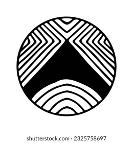 hand drawing symmetry icon or logo and symmetry flower, complex circle, japanese pattern, cirle art.