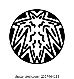 hand drawing symmetry icon or logo and symmetry flower, complex circle, japanese pattern, cirle art.