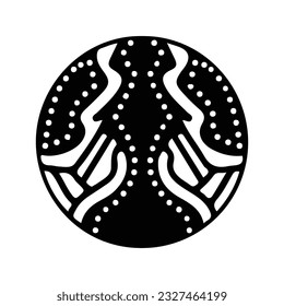 hand drawing symmetry icon or logo and symmetry flower, complex circle, japanese pattern, cirle art.