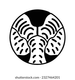 hand drawing symmetry icon or logo and symmetry flower, complex circle, japanese pattern, cirle art.