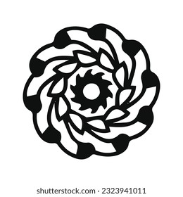 hand drawing symmetry mandala and symmetry flower, complex circle