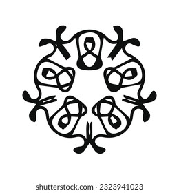 hand drawing symmetry mandala and symmetry flower, complex circle