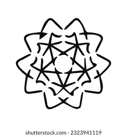 hand drawing symmetry mandala and symmetry flower, complex circle