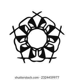 hand drawing symmetry mandala and symmetry flower, complex circle