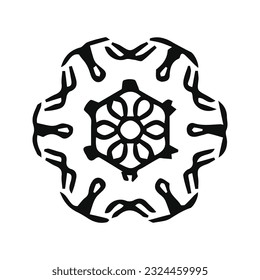 hand drawing symmetry mandala and symmetry flower, complex circle