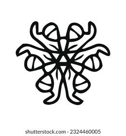hand drawing symmetry mandala and symmetry flower, complex circle