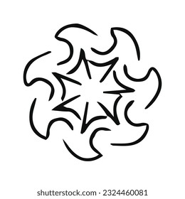 hand drawing symmetry mandala and symmetry flower, complex circle
