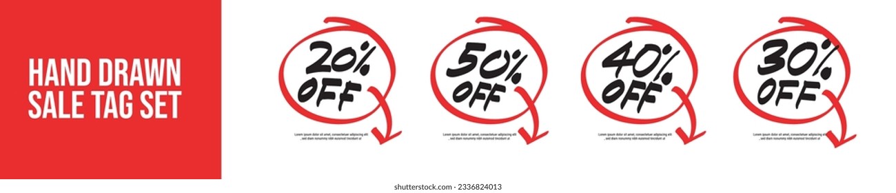 Hand Drawing Tag design  Vector.