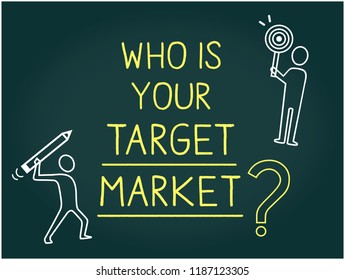 Hand Drawing target market on blackboard