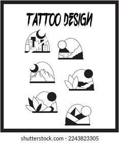 Hand Drawing Tattoo Template. Tattoo Vector Collection. Abstract Vector Illustration