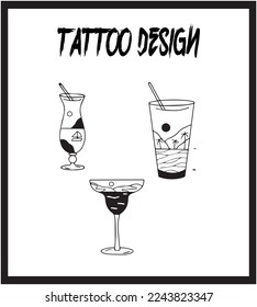 Hand Drawing Tattoo Template. Tattoo Vector Collection. Abstract Vector Illustration