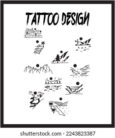 Hand Drawing Tattoo Template. Tattoo Vector Collection. Abstract Vector Illustration