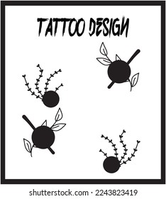 Plantilla de tatuaje de dibujo manual. Colección de vectores de tatuaje. Ilustración de vectores abstractos
