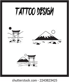 Plantilla de tatuaje de dibujo manual. Colección de vectores de tatuaje. Ilustración de vectores abstractos