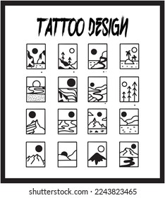 Hand Drawing Tattoo Template. Tattoo Vector Collection. Abstract Vector Illustration