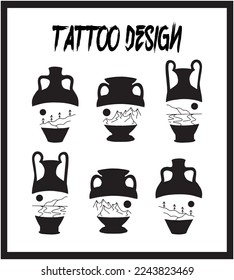Hand Drawing Tattoo Template. Tattoo Vector Collection. Abstract Vector Illustration