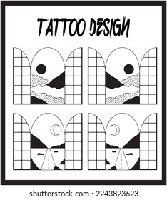 Hand Drawing Tattoo Template. Tattoo Vector Collection. Abstract Vector Illustration
