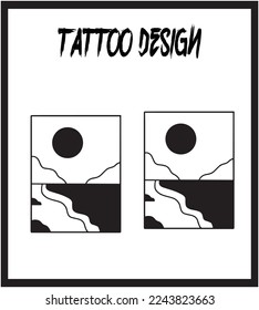 Plantilla de tatuaje de dibujo manual. Colección de vectores de tatuaje. Ilustración de vectores abstractos