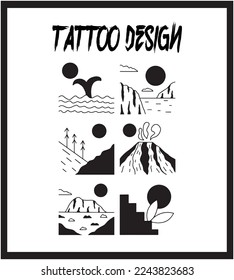 Hand Drawing Tattoo Template. Tattoo Vector Collection. Abstract Vector Illustration