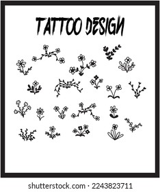 Hand Drawing Tattoo Template. Tattoo Vector Collection. Abstract Vector Illustration