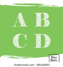 Hand drawing texture with letters vector.