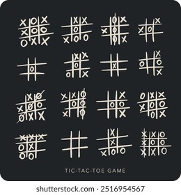 Desenho da mão tic tac toe escolhas 