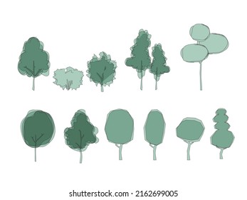 hand drawing tree illustration.
Tree clip art.