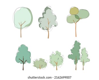 hand drawing tree illustration.
Tree clip art.