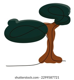 Árbol de dibujo manual. Árbol de ilustraciones. Dibujo de árbol sobre fondo blanco para componente de diseño.