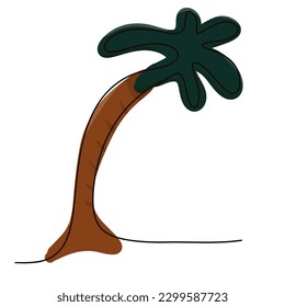 Hand drawing tree. Illustration tree. Drawing of tree on white backgroung for component of design.
