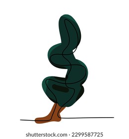 Árbol de dibujo manual. Árbol de ilustraciones. Dibujo de árbol sobre fondo blanco para componente de diseño.