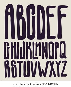 Hand drawing type font. typography vector