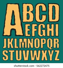 Hand drawing type font. typography vector