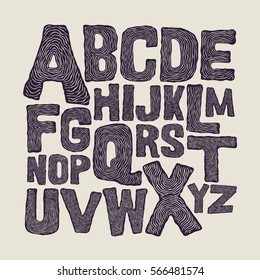 Hand drawing type font. typography vector