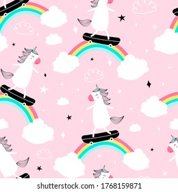 Hand drawing unicorn pattern illustration vector. Vector illustration design for fashion fabrics, textile graphics, prints.