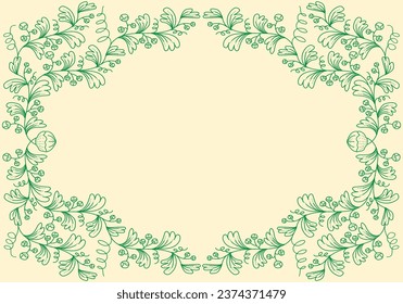 Handzeichnung eines einzigartigen Blumenrahmen-Vintage-Designs.
