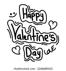hand drawing valentines day  design vector black and white