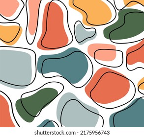 Hand drawing of various shapes.  Abstract contemporary seamless pattern.  Modern trendy vector illustration.  Stamp texture.  Perfect for printing textiles, paper, etc.