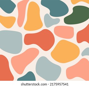 Hand drawing of various shapes.  Abstract contemporary seamless pattern.  Modern trendy vector illustration.  Stamp texture.  Perfect for printing textiles.